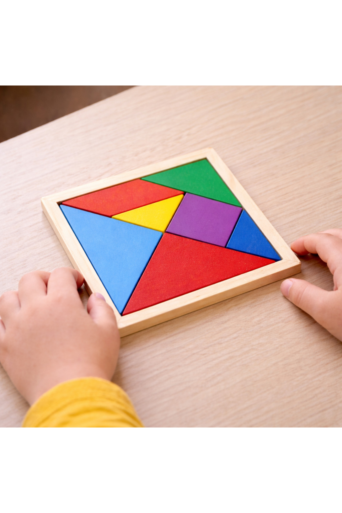 Bebek Özel Ahşap Tangram 7 Parça Eğitici Renkli Akıl Zeka Mantık Ve Strateji Oyunu Montessori 11 X 11 cm fotoğrafı 5 (önizleme)