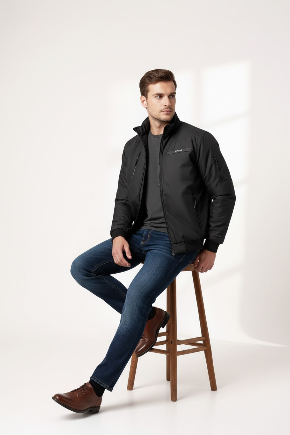 AtlasGiyim  Yeni Sezon Erkek Hafif Kışlık Mevsimlik Mont - Görsel 4