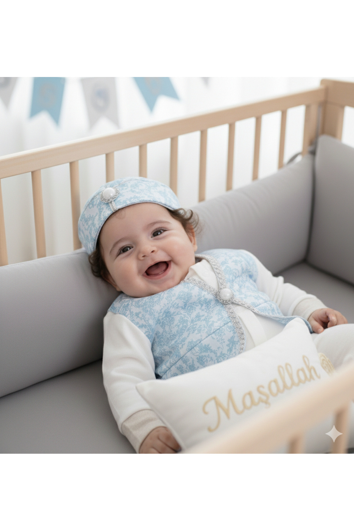 Petite Ponpon Baby Erkek Bebek Mevlüt Kıyafeti, Sünnetlik fotoğrafı 2 (önizleme)