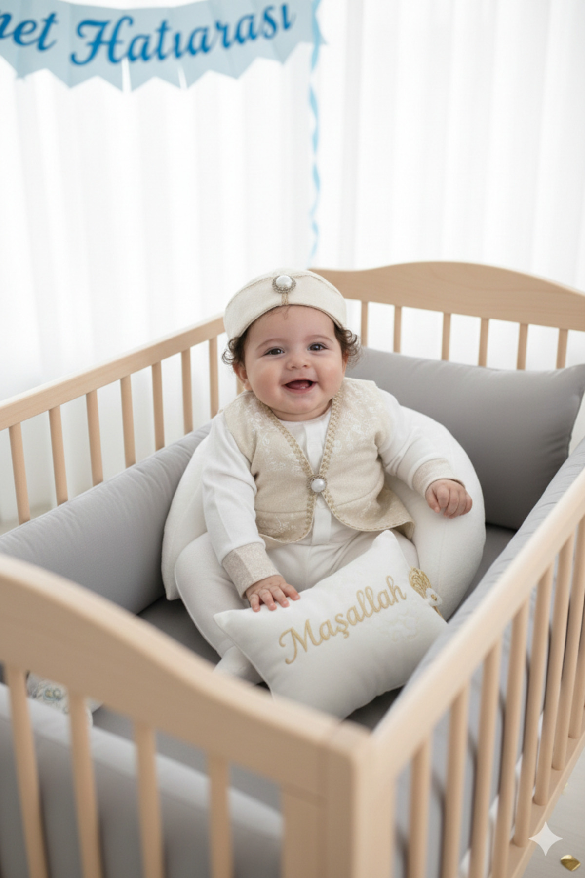 Petite Ponpon Baby Erkek Bebek Mevlüt Kıyafeti, Sünnetlik fotoğrafı 3 (önizleme)