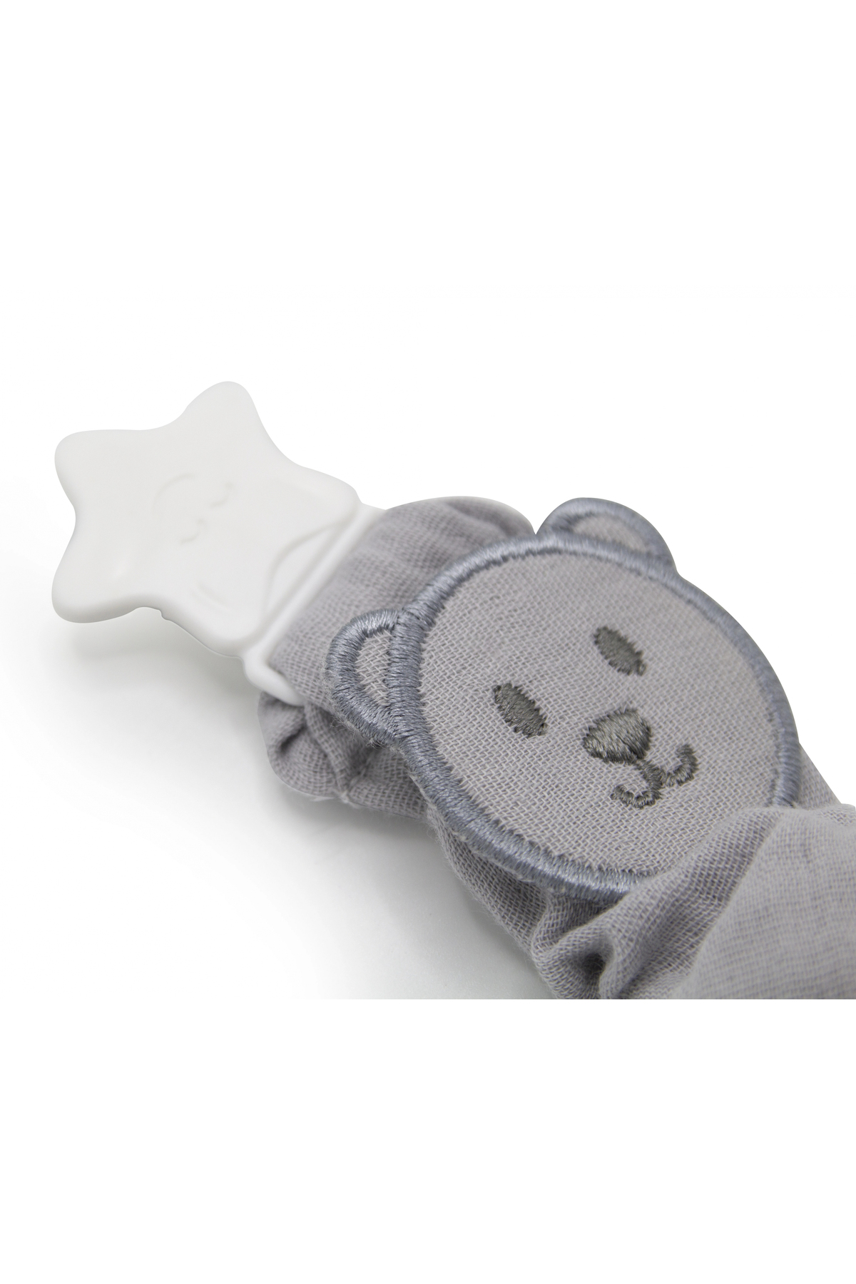 Babyjem Bürümcüklü Emzik Askısı Gri fotoğrafı 4 (önizleme)