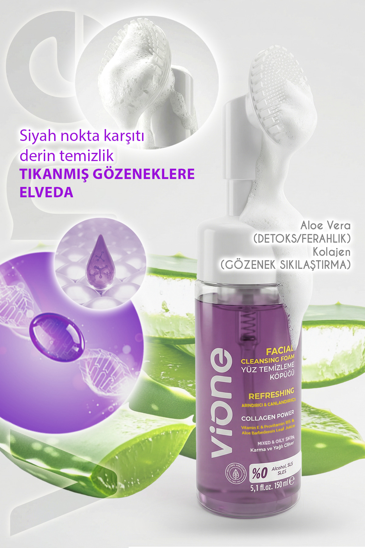 Yüz Temizleme Köpüğü Arındırıcı & Canlandırıcı Masaj Başlıklı 150ml 2 Adet — 1000000774566 — تصویر 3 از 4