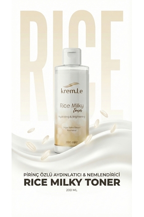krem.Le Rice Milky Toner – Pirinç Özlü Aydınlatıcı & Nemlendirici Tonik | Süt...