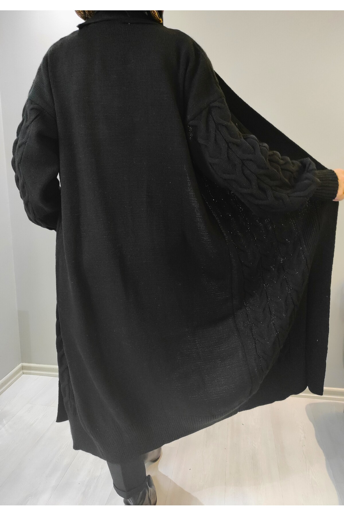 Lasirius  Kadın Uzun Triko Hırka , Oversize, Yünlü, Sıcak Ve Şık, Kışlık - Görsel 5