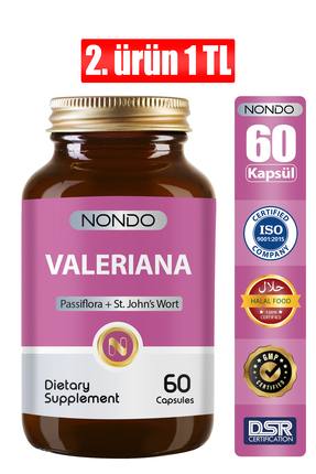 Nondo Valeriana Kedi Otu 60 Kapsül Pasiflora Sarı Kantaron Rahat Bir Uyku Dön...