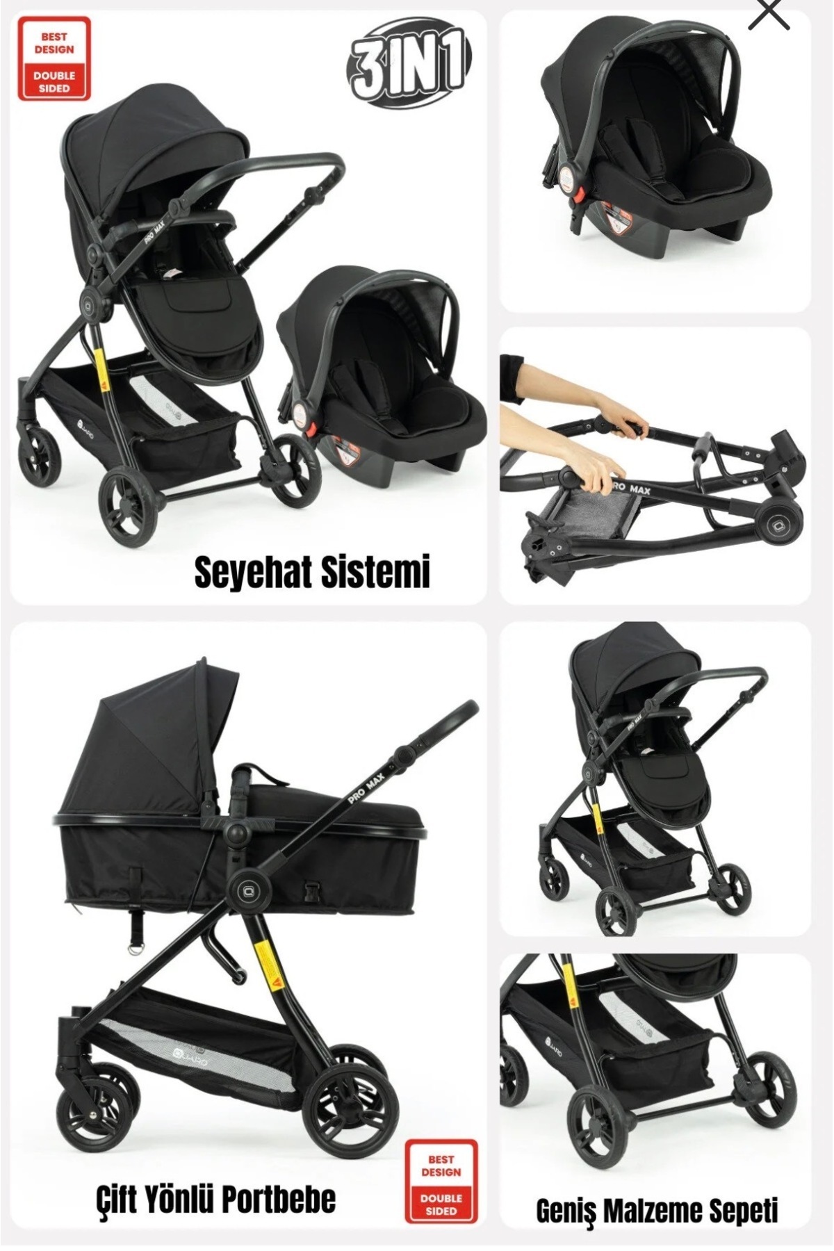 QUARD Seyahat Sistem Taşıma Pusetli Bebek Arabası fotoğrafı 4 (önizleme)