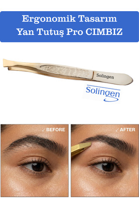 SheMask Cımbız Yan Tutuşlu Paslanmaz Çelik Kaş Bıyık Alma Hassas Uçlu Profesy...