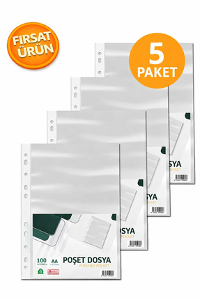 ANI OFİS KIRTASİYE A K Şeffaf Poşet Dosya 100'Lü - 5 Paket - Delikli, Klasör ...