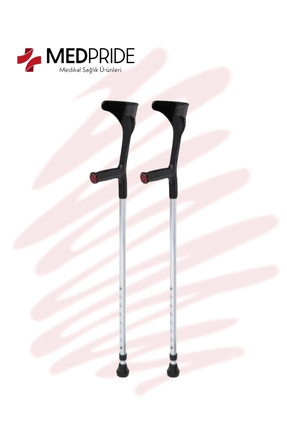 MedPride Kanedyen Koltuk Değneği Ayarlanabilir Dirsek Destekli Baston 2 Adet