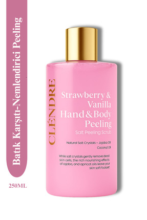 CLENDRE Çilek & Vanilya Vücut Scrub – Hindistan Cevizi Yağlı, Batık Karşıtı 2...