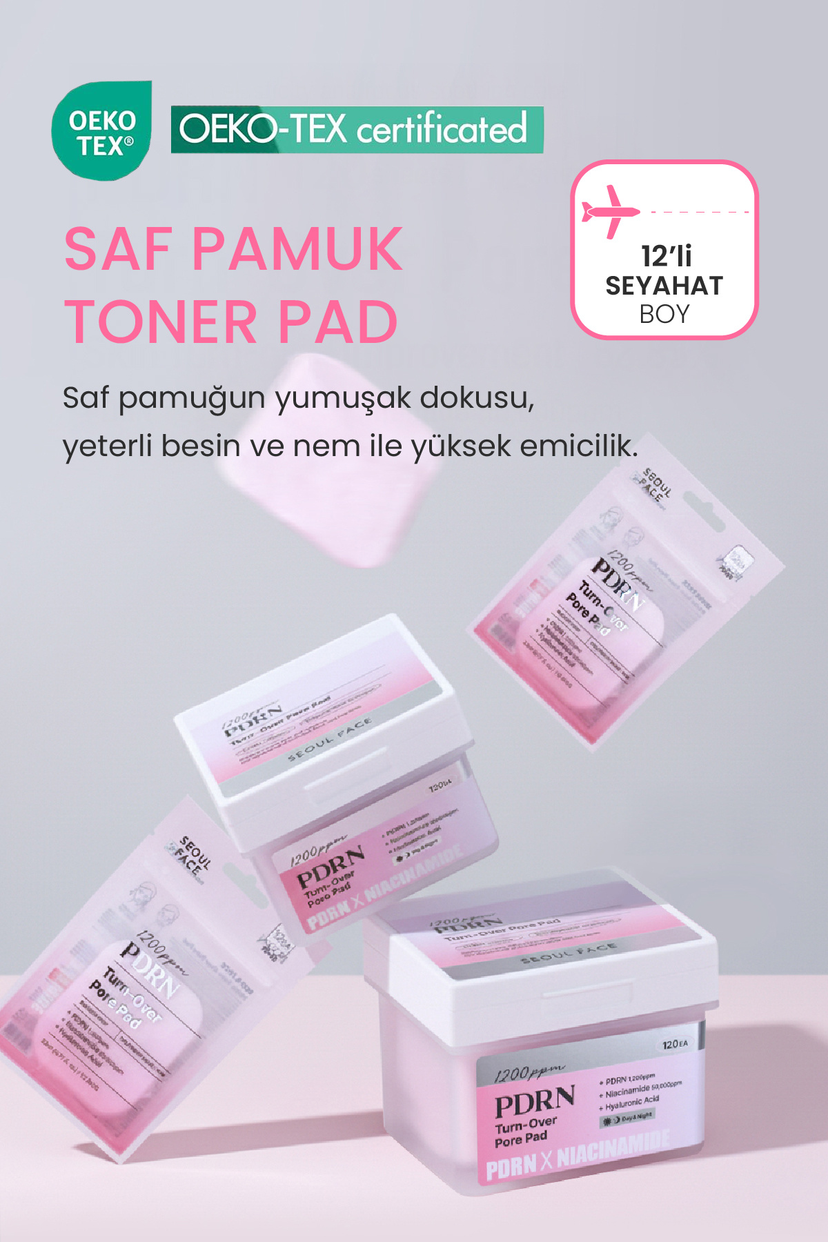 PDRN Gözenek Sıkılaştırıcı Nemlendirici Cilt Yenileyici Yaşlanma Karşıtı Somon DNA Tonik Ped 12 Adet — DERMAL/PAD/016 — تصویر 5 از 5
