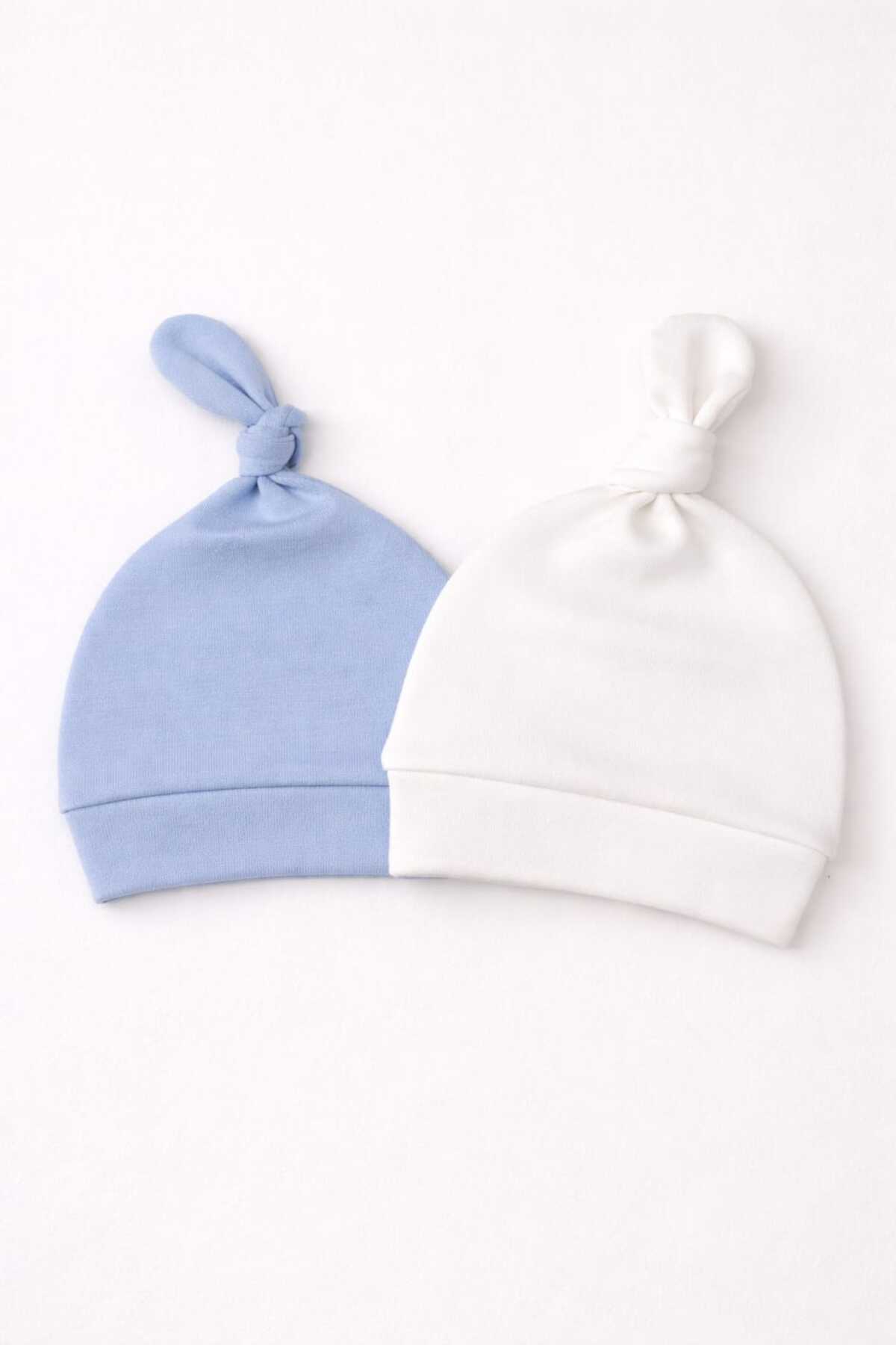 UmBaby Pamuklu Penye Yenidoğan Bebek Bere Şapka 4lü fotoğrafı 7 (önizleme)