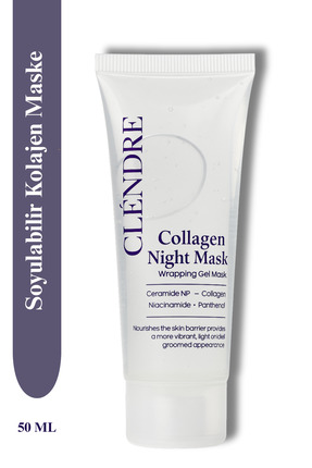 CLENDRE Kolajen Gece Maskesi Soyulabilir Cam Gibi Cilt Görünümü Aydınlatıc