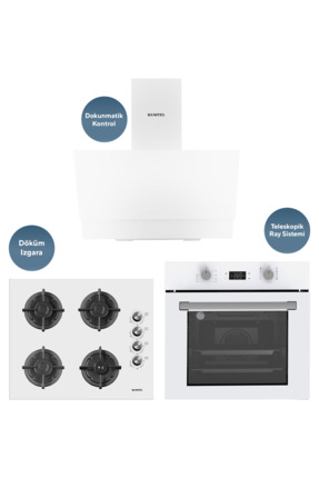 KUMTEL Digital Plus 15 Programlı Ankastre Set - Beyaz