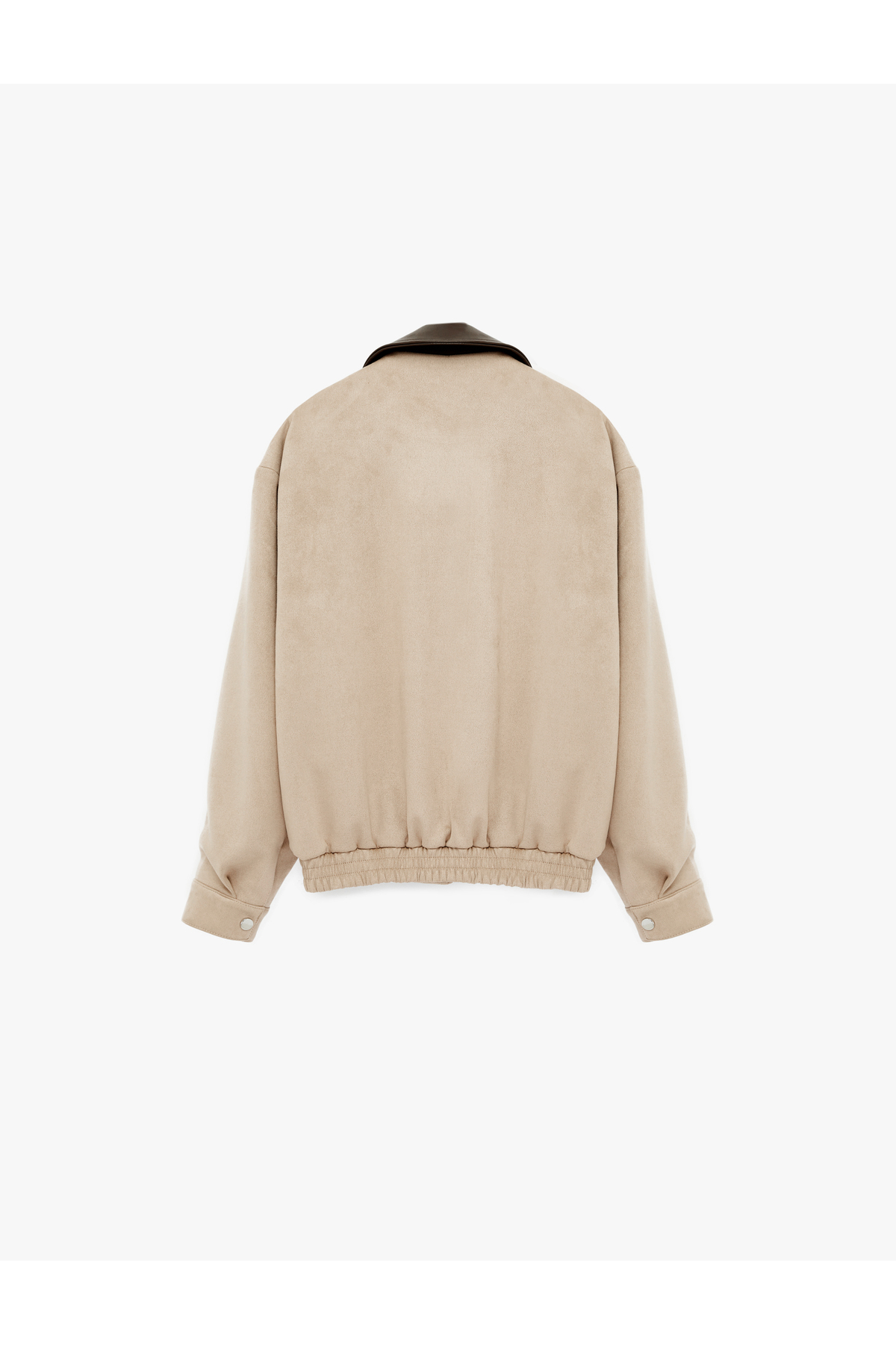 Koton  Uzun Kollu Cepli Fermuarlı Suni Süet Bomber Ceket - Görsel 4