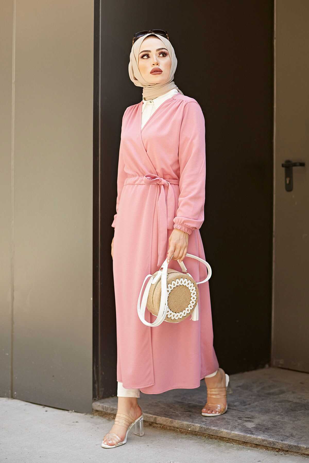 EBRUTESETTÜR Modest Belted Kimono 5587 Powder