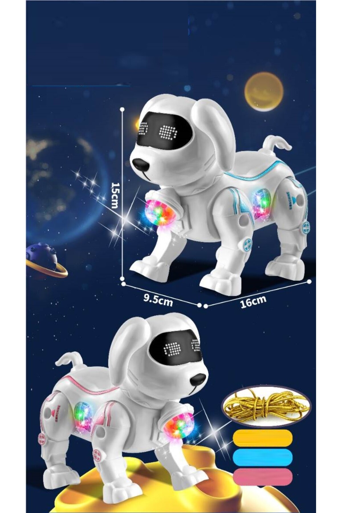 Brother Toys Disko Işıklı Yürüyen Köpek Oyuncak İpli Müzikli Emeklemeye ve Yürümeye Yardımcı fotoğrafı 5 (önizleme)