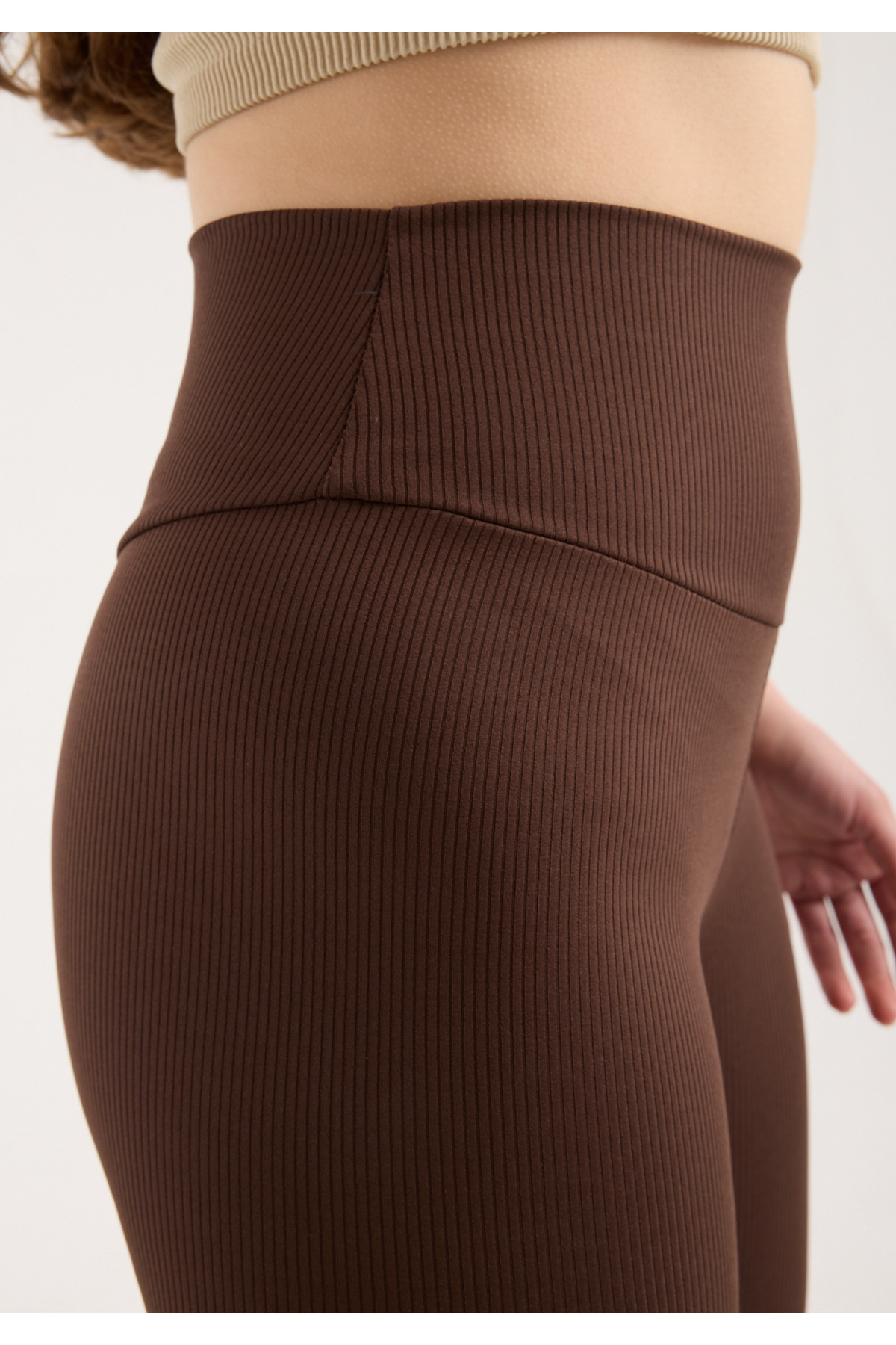 Clothes Fast Kadın Fitilli Yüksek Bel Toparlayıcı Esnek Yazlık Tayt Nefes Alan Hafif Günlük Spor Tayt görsel 2