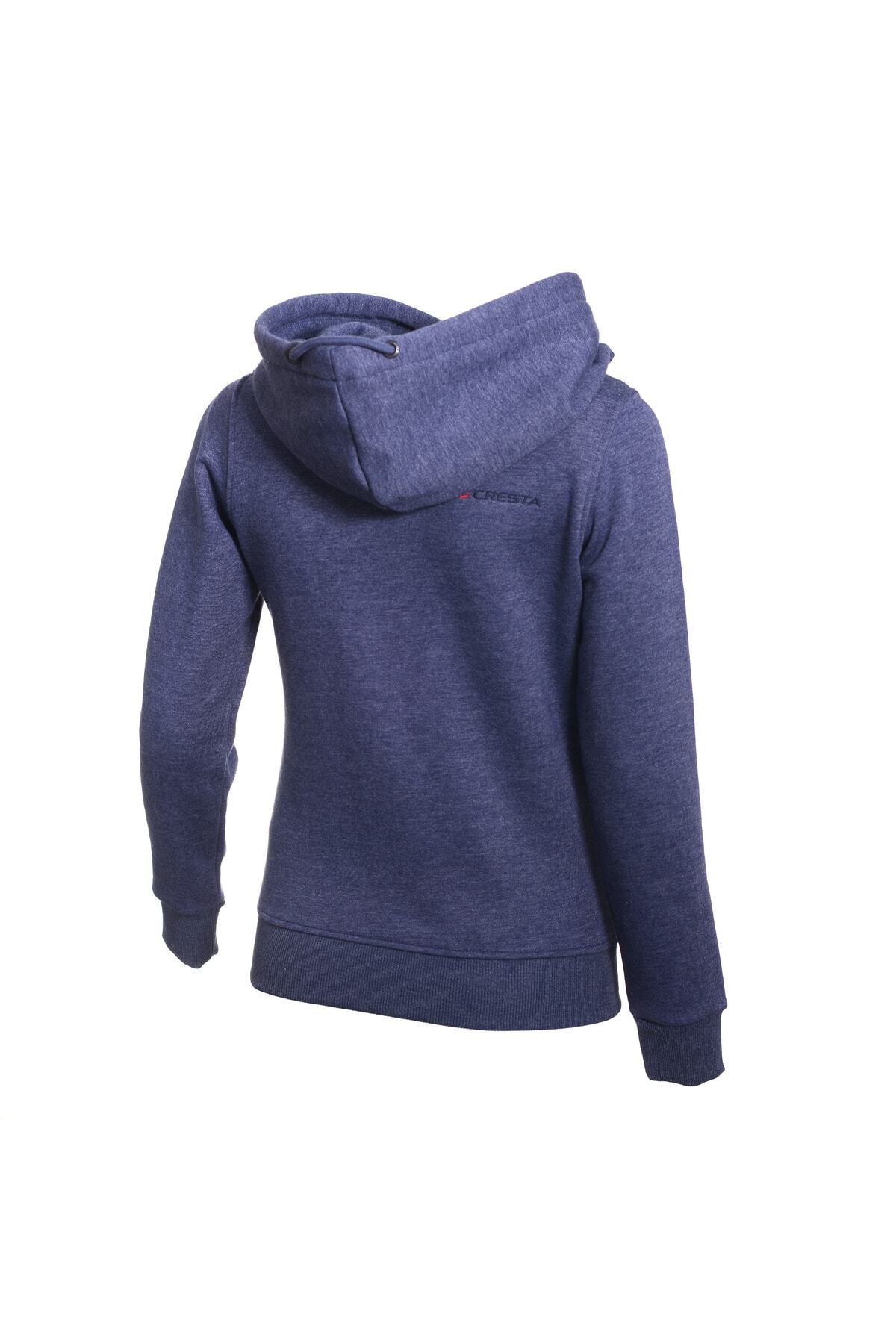 Cresta Tam Fermuarlı Kapüşonlu Kadın Sweatshirt / Ceket Lacivert görsel 3