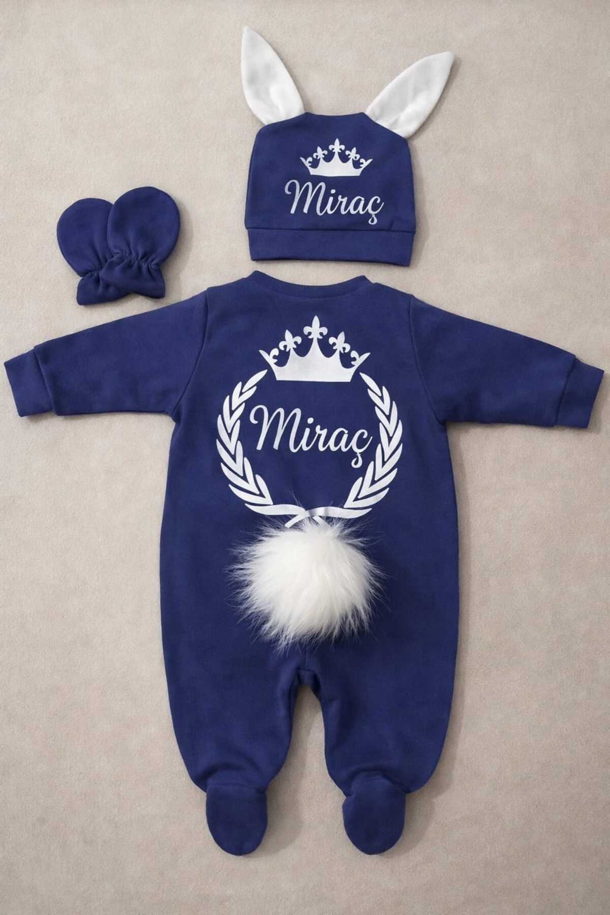 BY TUNA DESİGN Miraç Isimli Erkek Bebek Tulum, Isimli Erkek Bebek Hastane Çıkışı fotoğrafı 7 (önizleme)