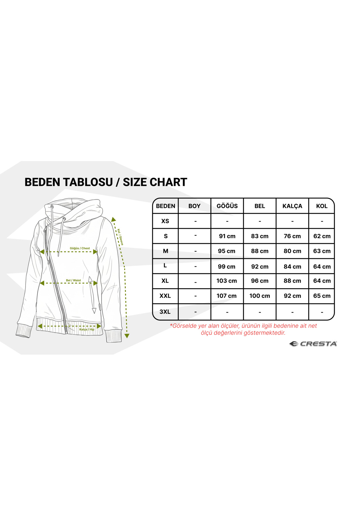 Cresta Tam Fermuarlı Kapüşonlu Kadın Sweatshirt görsel 4