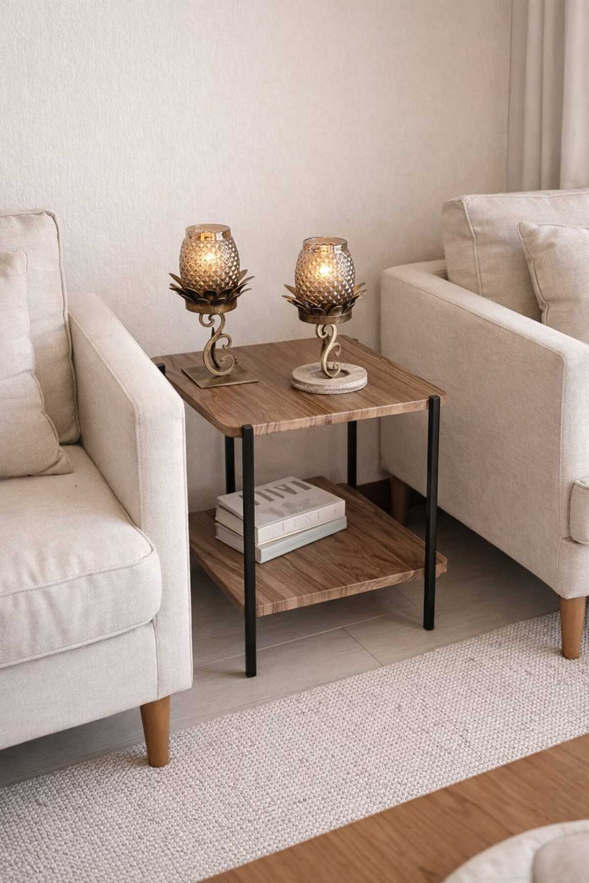 Mdf Walnut Side Table