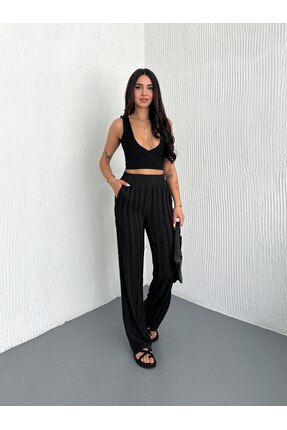 Genel Markalar Fasa Kumaş Bol Paça Pantolon