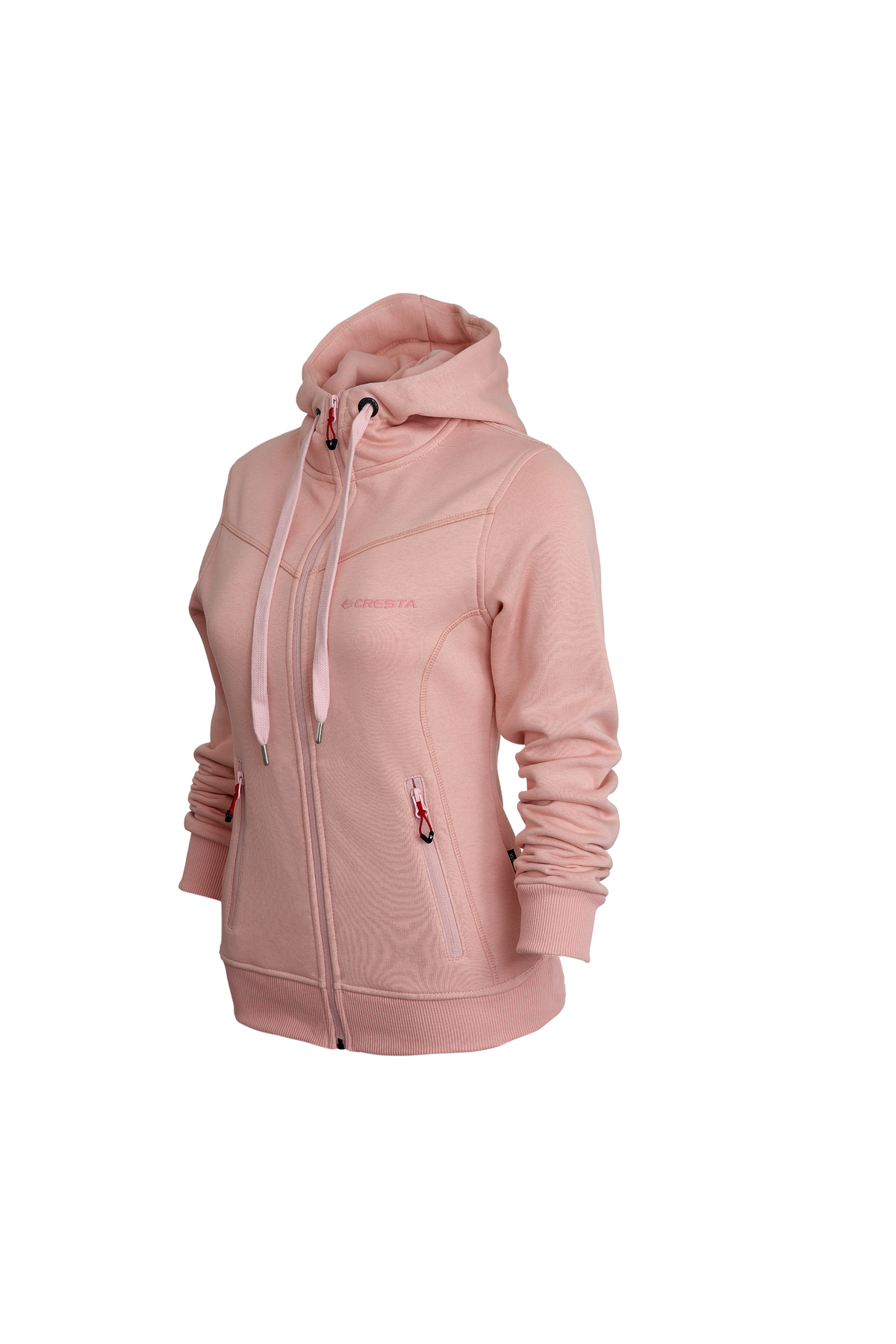 Cresta Tam Fermuarlı Kapüşonlu Pembe Kadın Sweatshirt