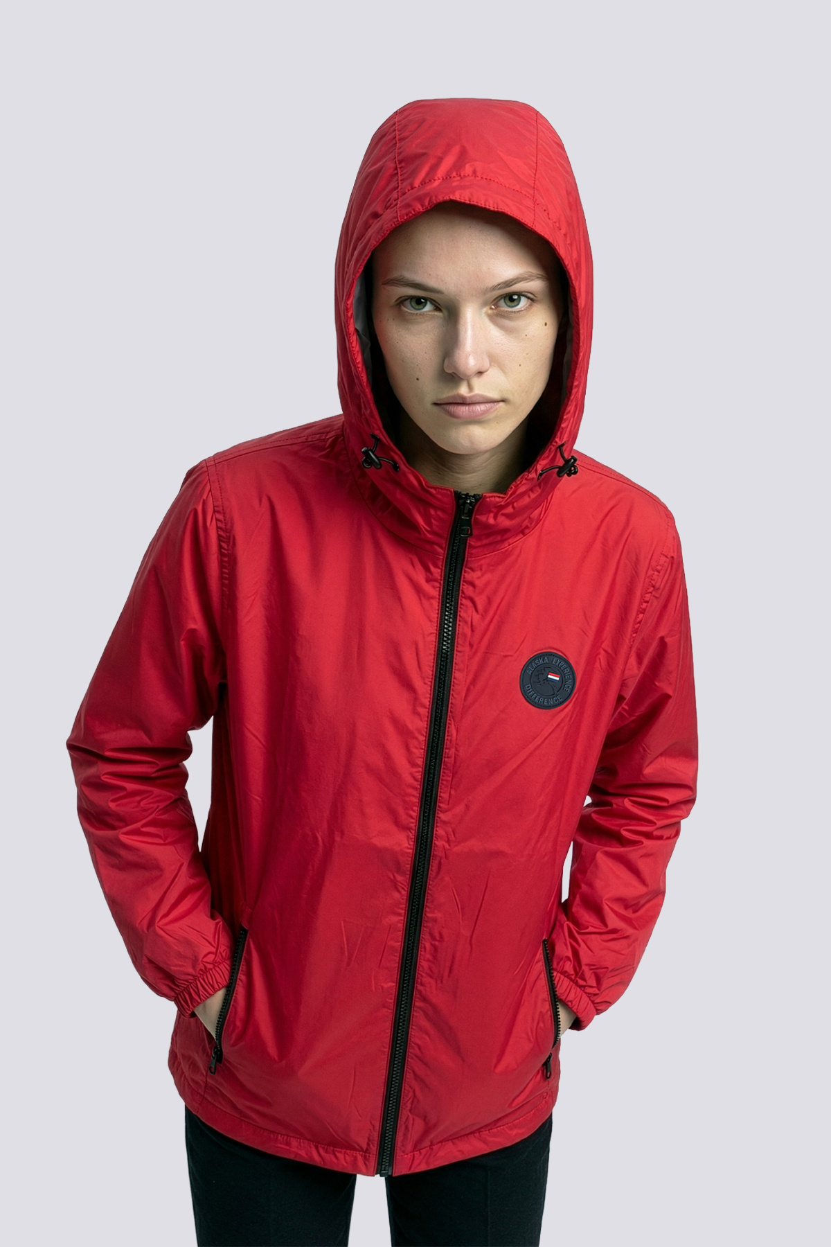 Goccix  Kadın Kapüşonlu Su ve Rüzgar Geçirmez Cepli İçi Astarlı Ultra Hafif Mevsimlik Yağmurluk - Görsel 4