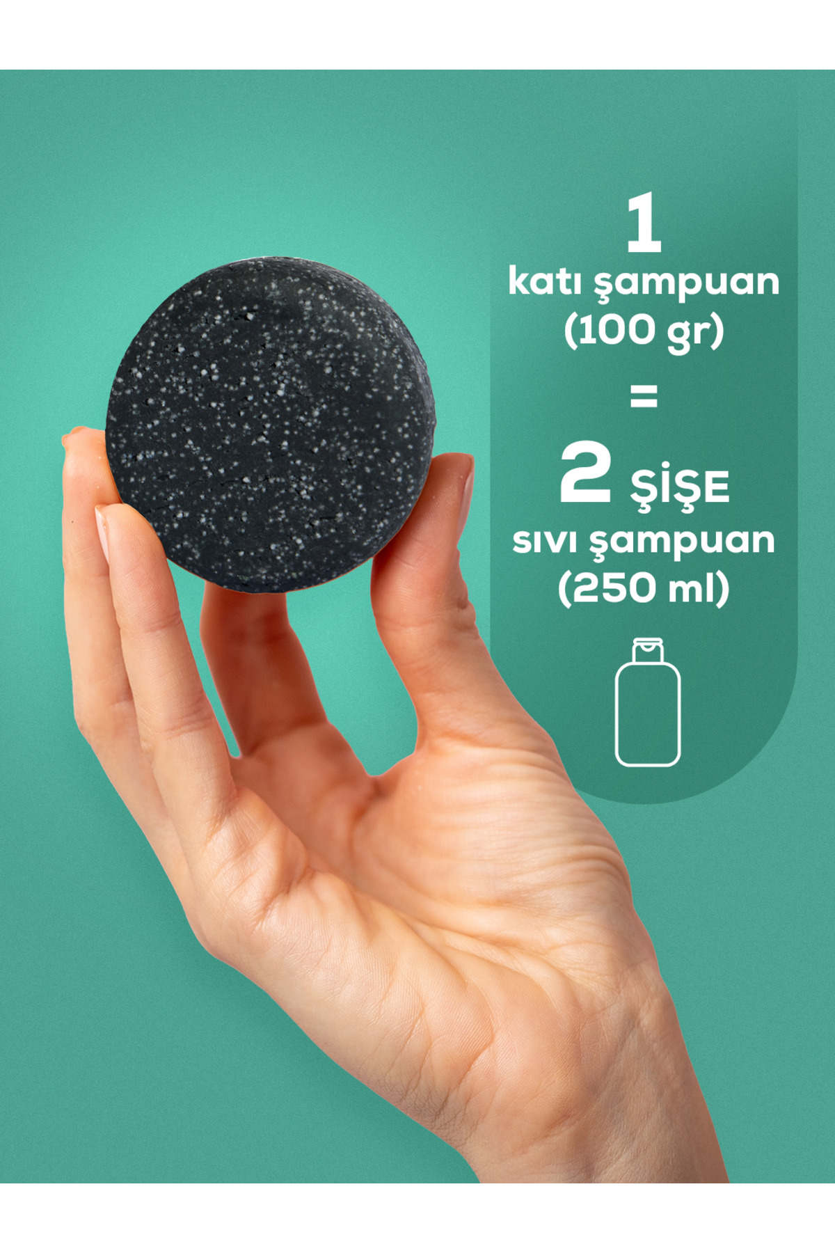 Aktif Karbon & Çay Ağacı Katı Şampuanı | Yağlı Saçlar - Bitkisel Keratin &e Vitamini& Panthenol — تصویر 4 از 9