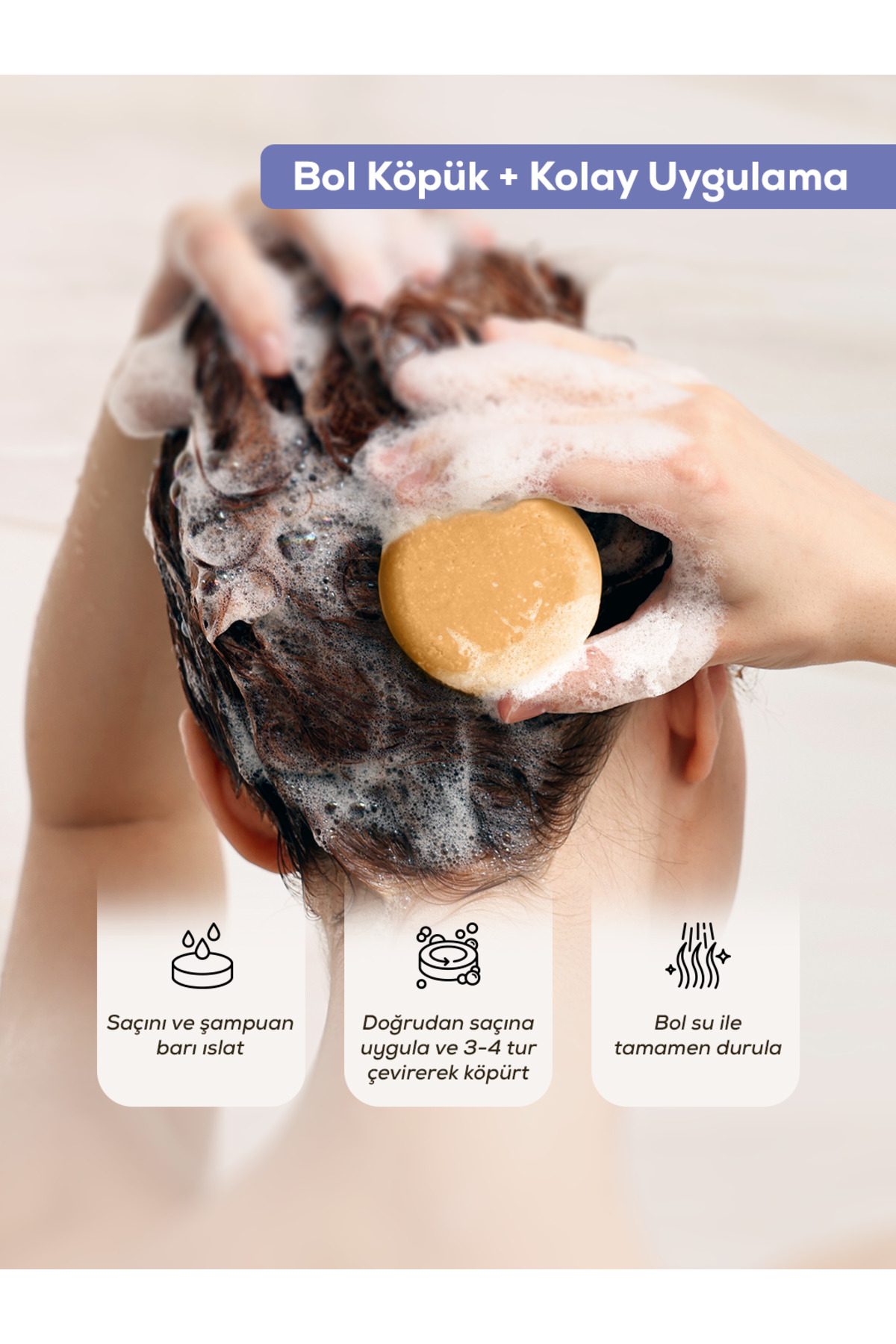 Argan & Lavanta Katı Şampuan | Karma Saçlar/sles, Boya Içermez,tuzsuz,vegan-100gr — تصویر 4 از 9