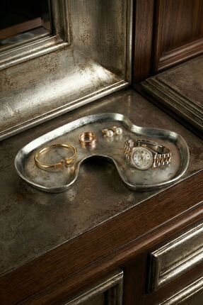 Viselia Takı Tabağı Takı Organizeri Takı Makyaj Kozmetik Düzenleyici Gümüş Es...