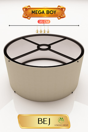 GÖKDAĞ GROUP Bej Lambader Başlığı 35 CM Mega Boy Pratik Kurulum