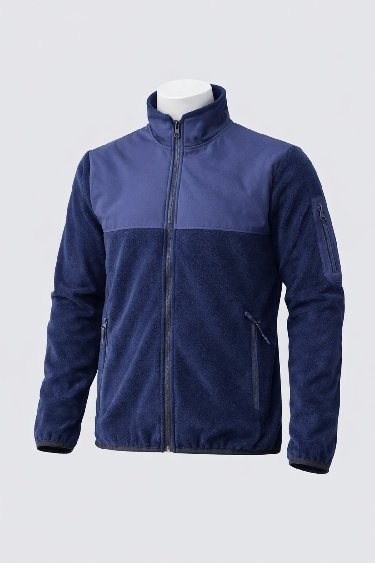 Tam Fermuarlı Softshell Garnili Polar — سرمه‌ای tts25 — تصویر 2 از 6