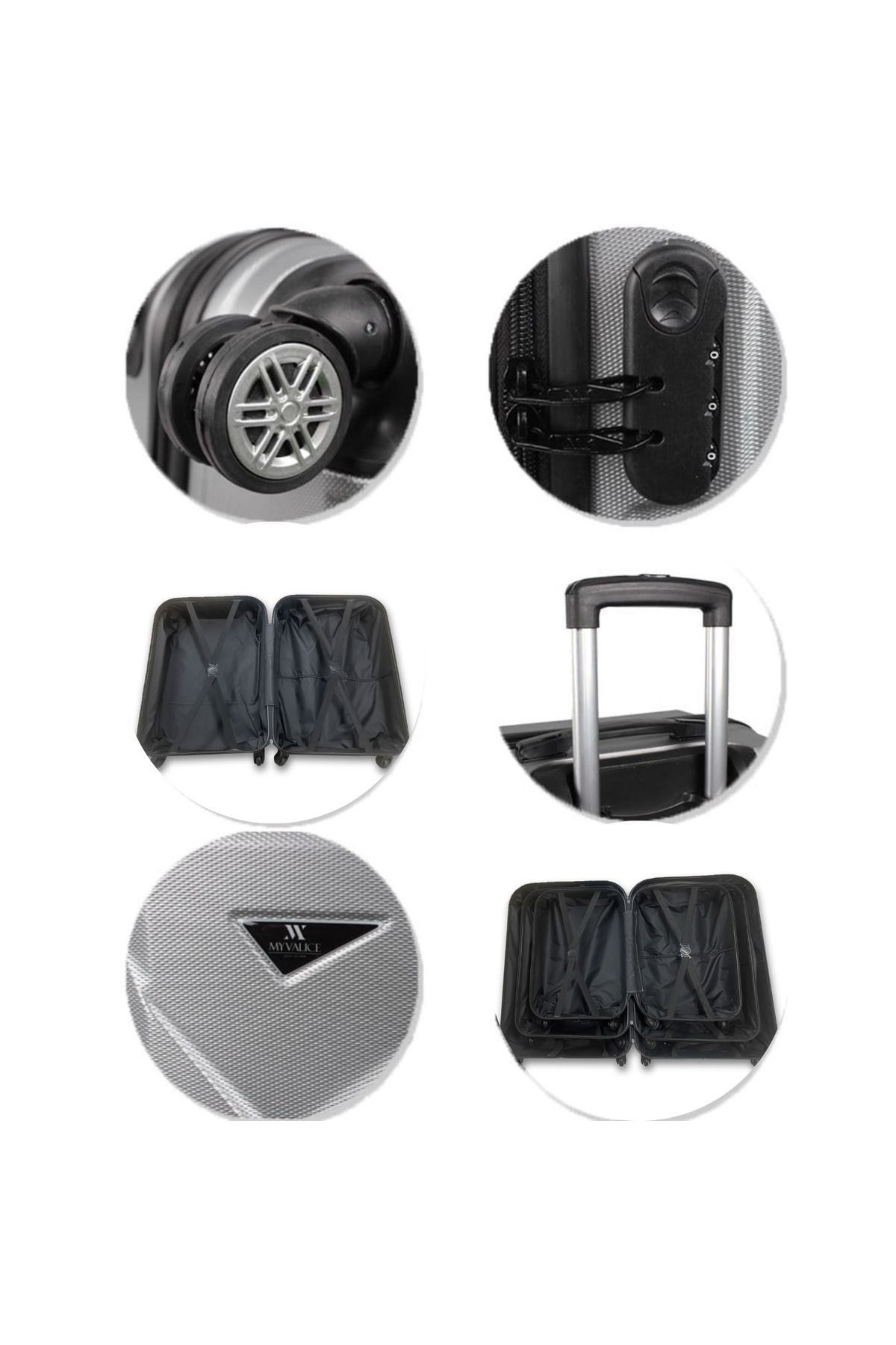 My Valice  Siyah Unisex Kabin Boy Valiz MV8046 - Görsel 6