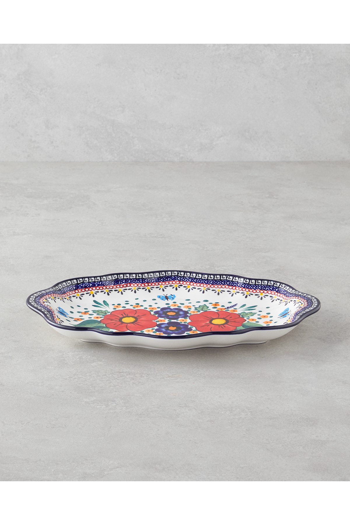 Whimsy Stoneware Kayık Tabak 35 cm Renkli