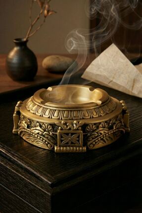 METAFOX Küllük Kül Tablası Sigara Küllüğü Altın Eskitme Renk Model 2