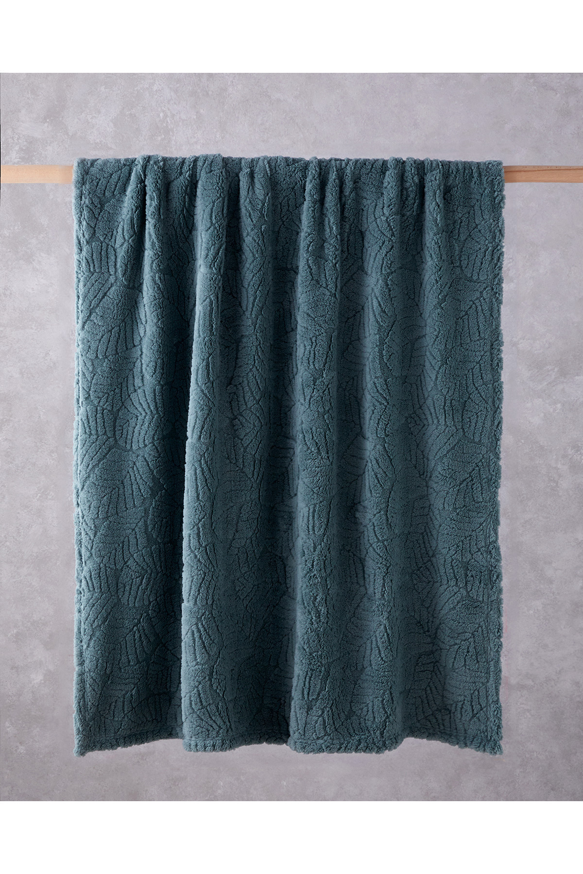 Leafy Garden Jakarlı Wellsoft Tv Battaniye 120x160 cm Adaçayı