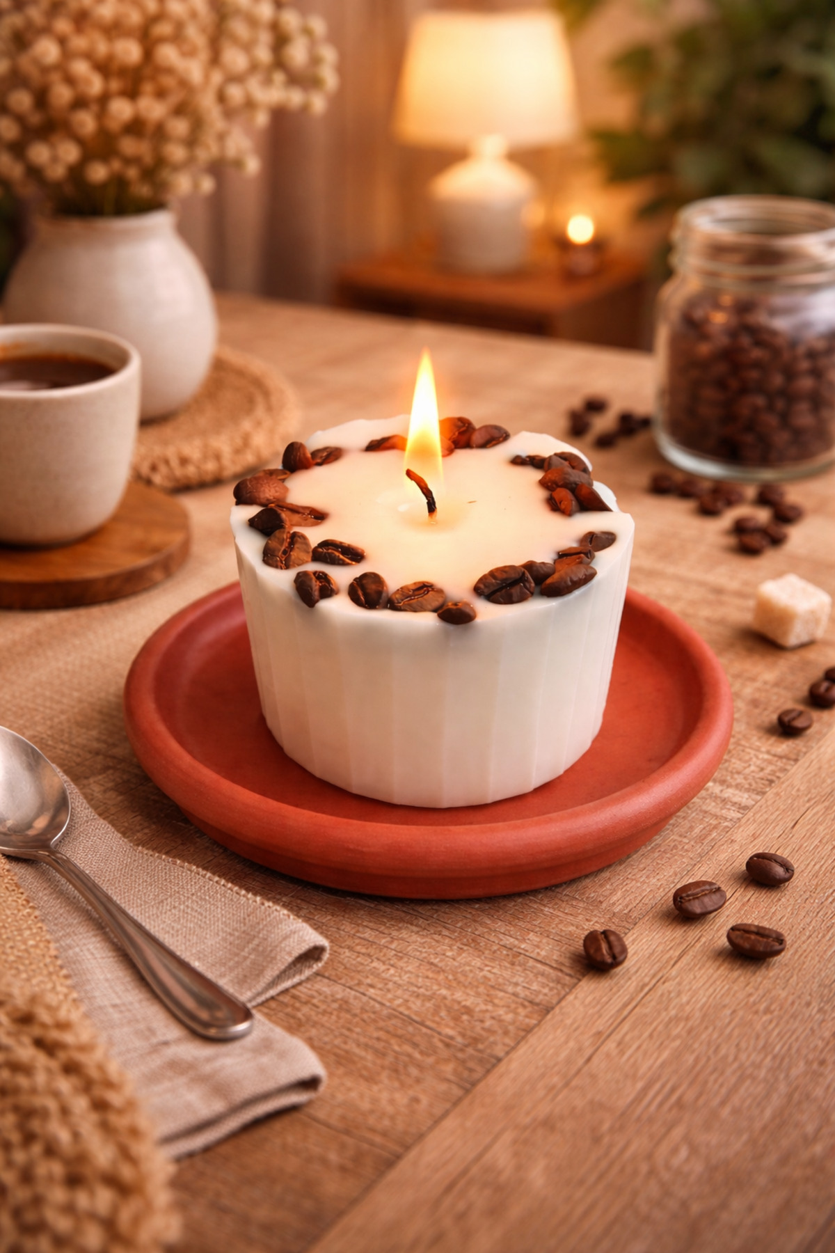 Vanilla Scented Coffee Dream | Candle Holder Included |