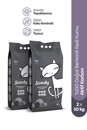 Sandy Aktif Karbonlu Topaklanan Kedi Kumu 2x10kg