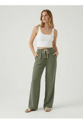 MODENZO Kadın Müslin Palazzo Yeni Sezon Nefes Alabilir Kumaş
