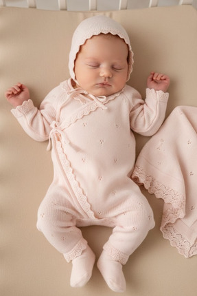 Naka Concept GRACE 5 Parça Kız Bebek Hastane Çıkış Seti – Premium Cotton Knit...