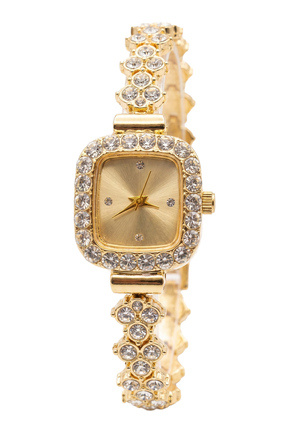 Baghes Kadın Taşlı Bileklik Kordon Kare Kasa Zarif Abiye Kol Saati