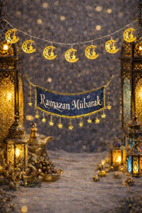 OKAVANGO 2 Metre GOLD 10 adet Ramazan Temalı Led Işıklı Süsleme Seti Ramazan ...