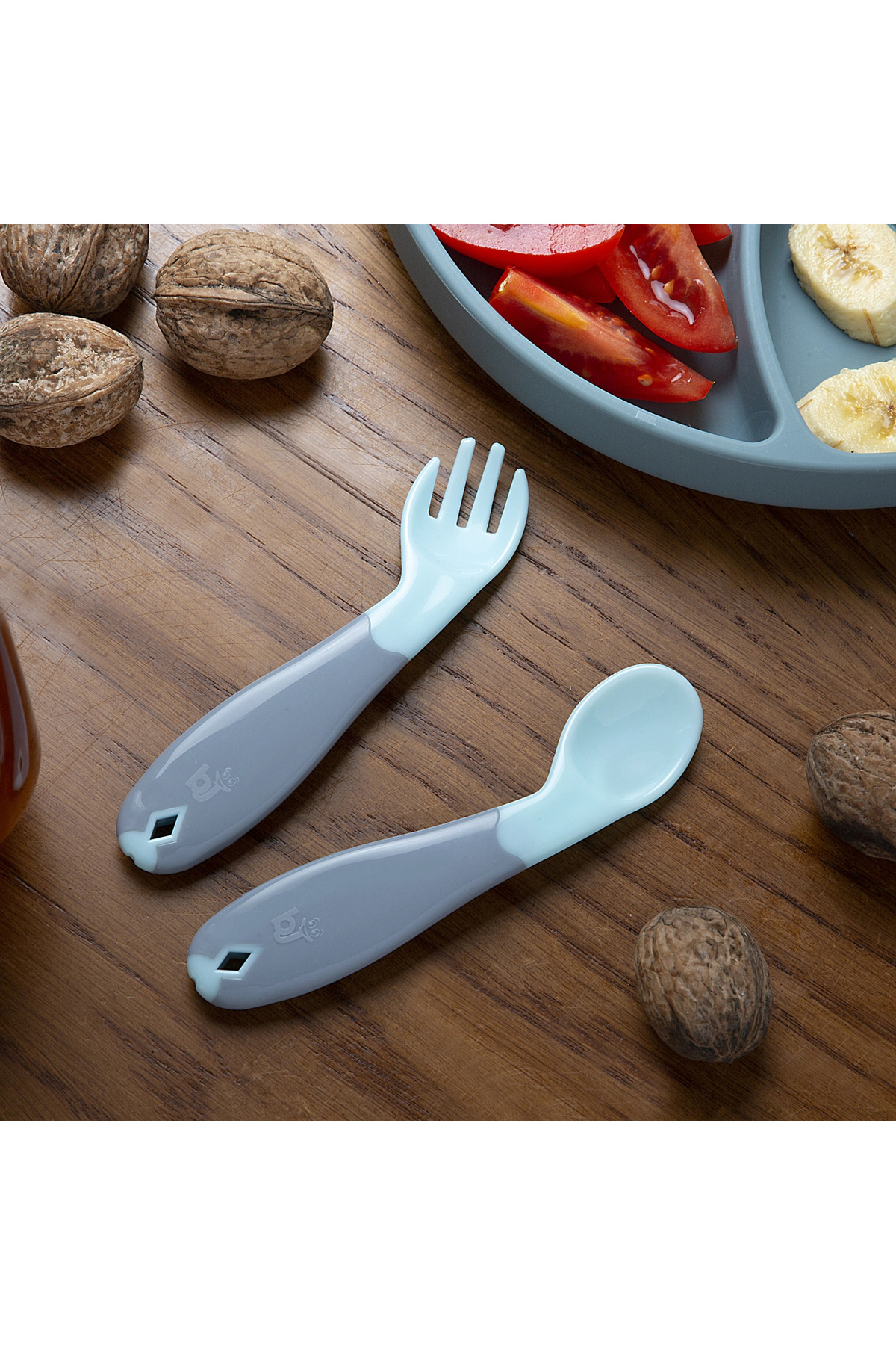Babyjem Açılı Mama Çatal Kaşık Seti - Yeşil fotoğrafı 2 (önizleme)