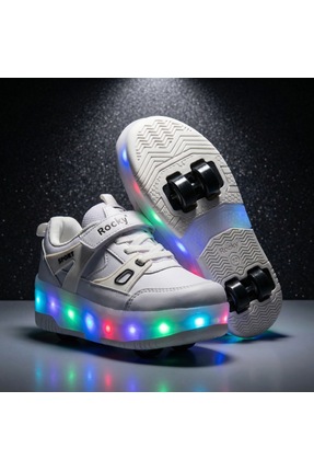 BURUNİ LED Işıklı Paten Ayakkabı Tekerlekli Çocuk Ayakkabısı Erkek Çocuk / Kı...
