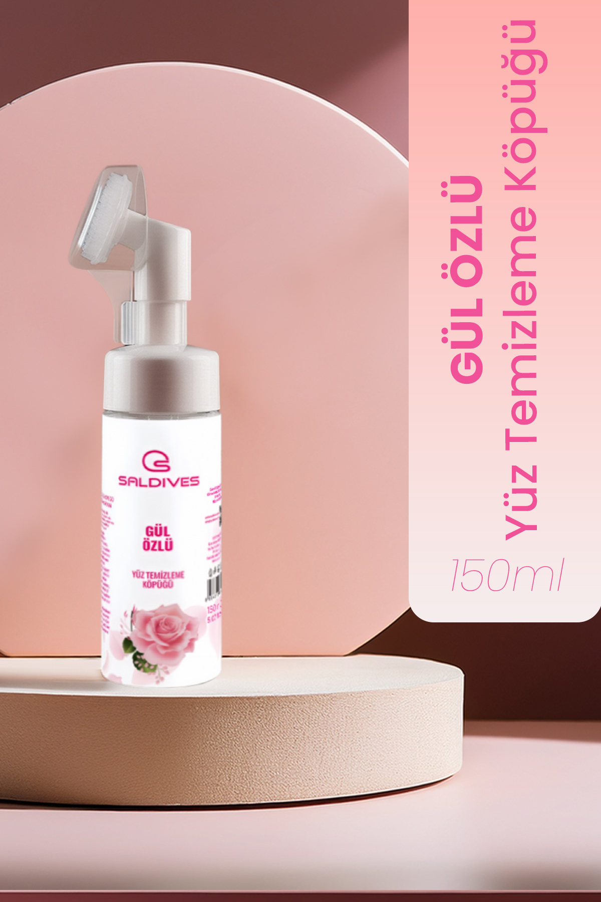 Saldives Gül Cilt Temizleme Köpüğü 150 ml • Doğal İçerikli Yüz Temizleme Köpüğü • Günlük Cilt Temizleyici — P308S4038