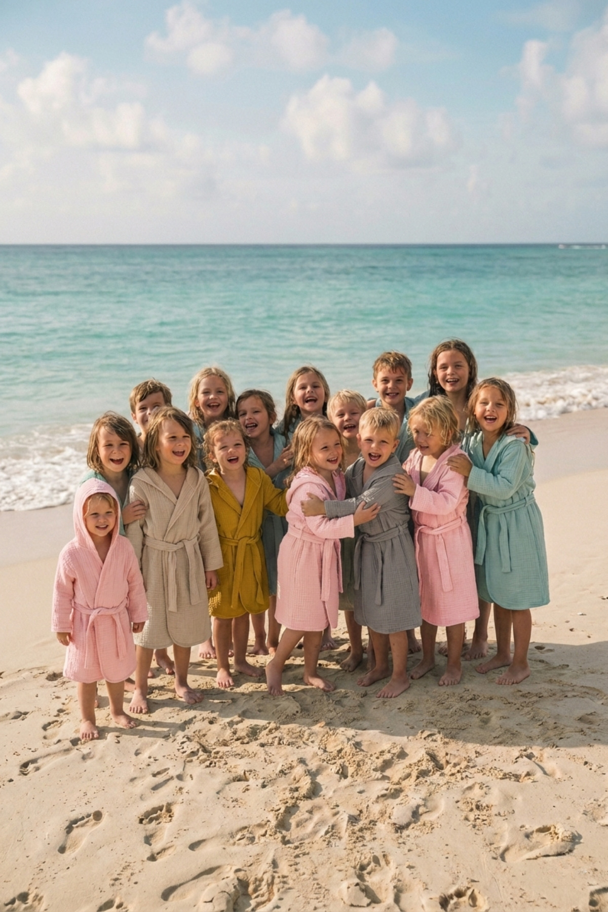 Tuğba Kuğu 4 Kat Müslin Bornoz - Policolor Serisi - Bow fotoğrafı 5 (önizleme)