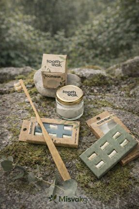 MISVAKGO Toothwak Doğal Misvak Fırça, Misvak Tozu Ve 6'lı Yedek Başlık