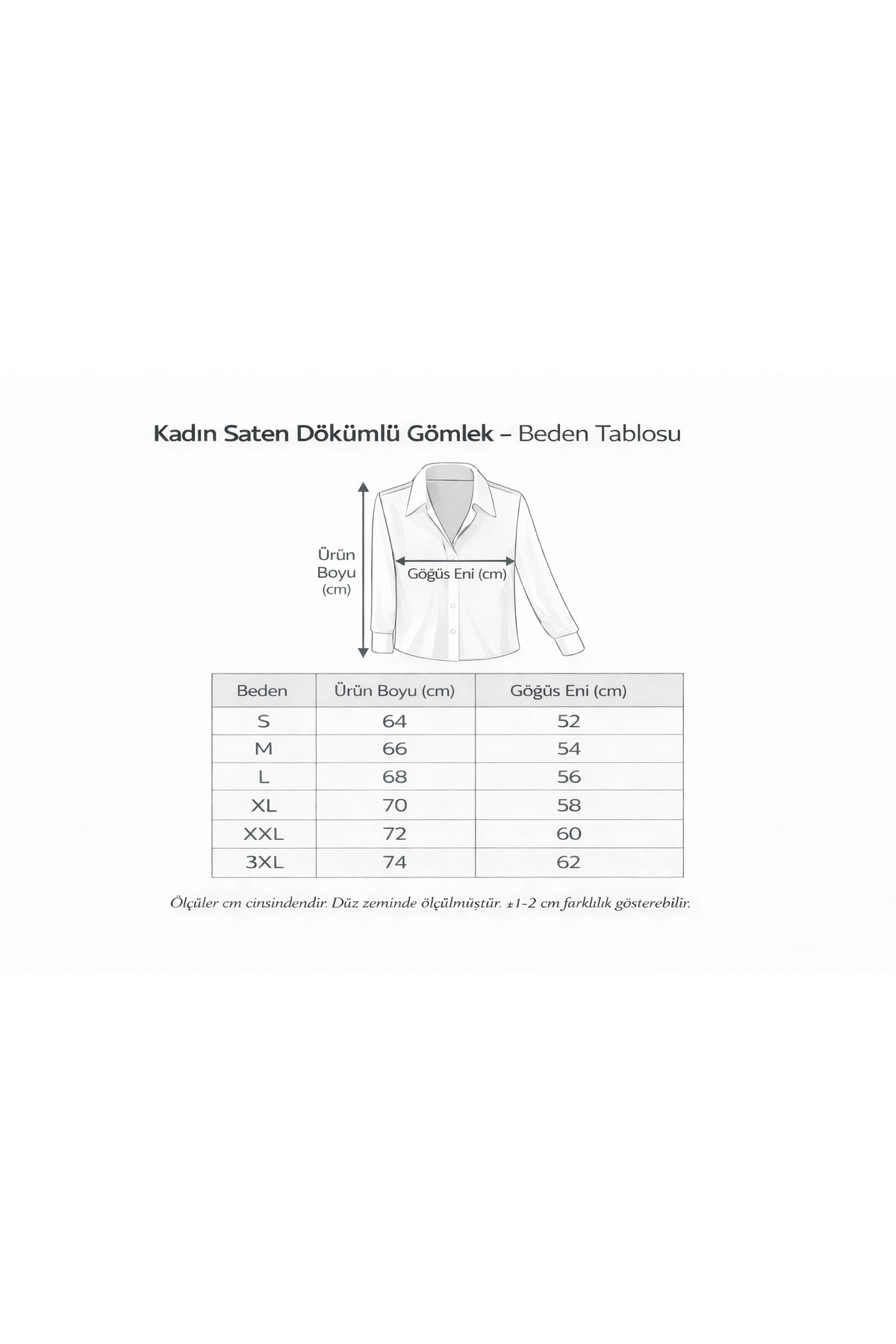 Ruby Wear  Kadın Saten Dökümlü Rahat Kalıp Günlük Gömlek - Görsel 3